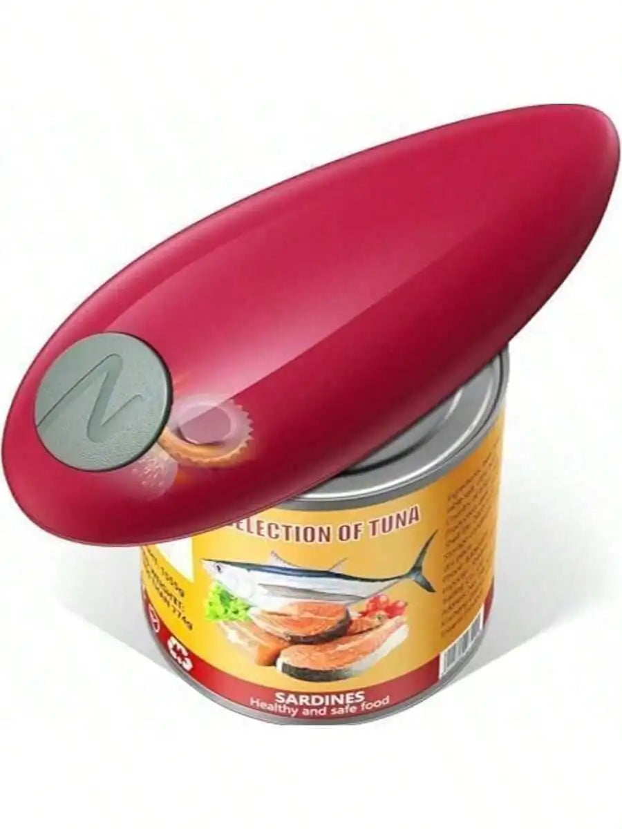 Effortless Electric Can Opener, One-Touch, Smooth Edge, Battery Powered, Fits All Cans, Handheld for Seniors, Ideal Kitchen Gift