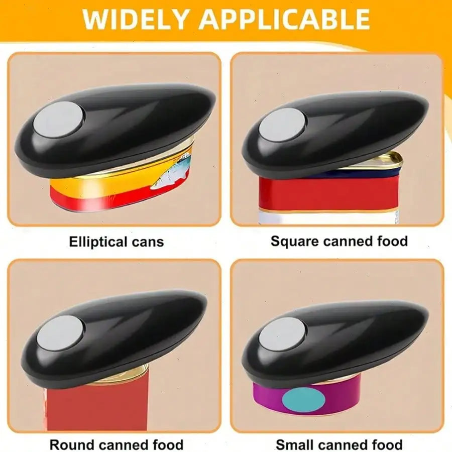 Effortless Electric Can Opener, One-Touch, Smooth Edge, Battery Powered, Fits All Cans, Handheld for Seniors, Ideal Kitchen Gift